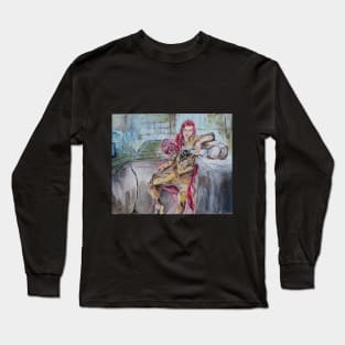 Electric Sustenance Original Steampunk Fantasy Acrylic Painting Long Sleeve T-Shirt